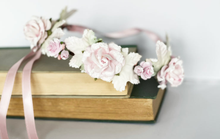 Handcrafted Snowy Princess Flower Crown
