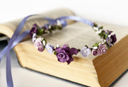 Handcrafted Mixed Purple Flower Crown