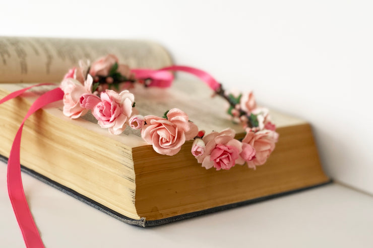Handcrafted Mixed Pink Flower Crown
