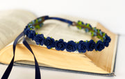 Handcrafted Navy Blue Flower Crown
