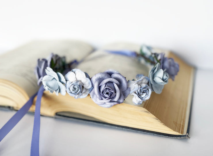 Handcrafted Very Peri Blue Flower Crown