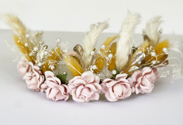 Handcrafted Blushing Boho Goddess Crown