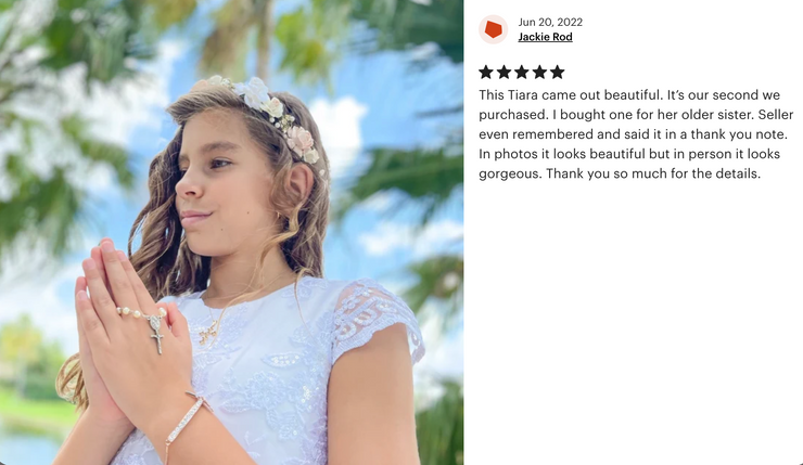 Handcrafted Blush and Off White Flower Crown