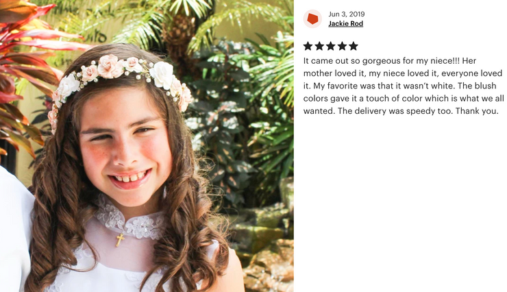 Handcrafted Blush and Off White Flower Crown
