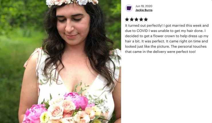Handcrafted Blush and Off White Flower Crown