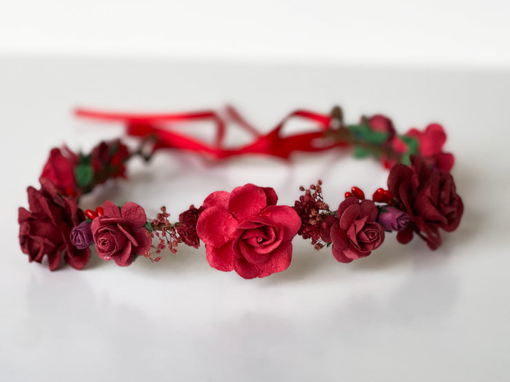 Handcrafted Varying Red Flower Crown
