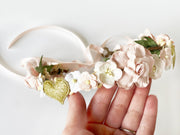 Handcrafted Blushing Gold Valentines Flower Crown