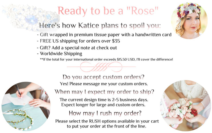 Handcrafted Eucalyptus Plum Tan Blush Flower Girl Crown
