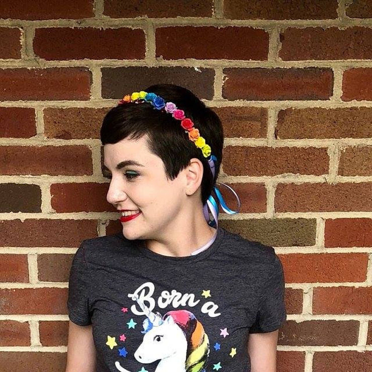 Handcrafted Rainbow Flower Crown