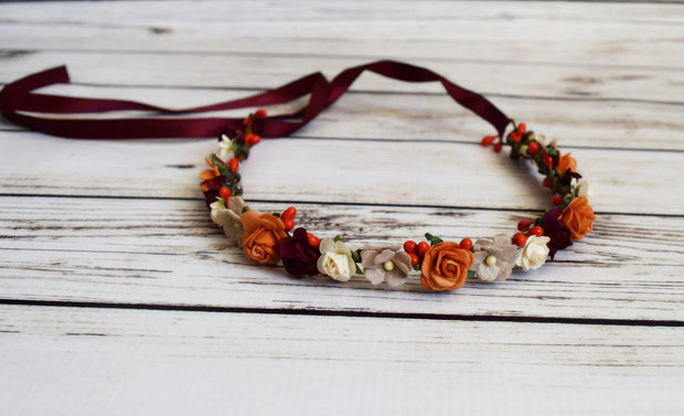 Handcrafted Small Fall Flower Crown