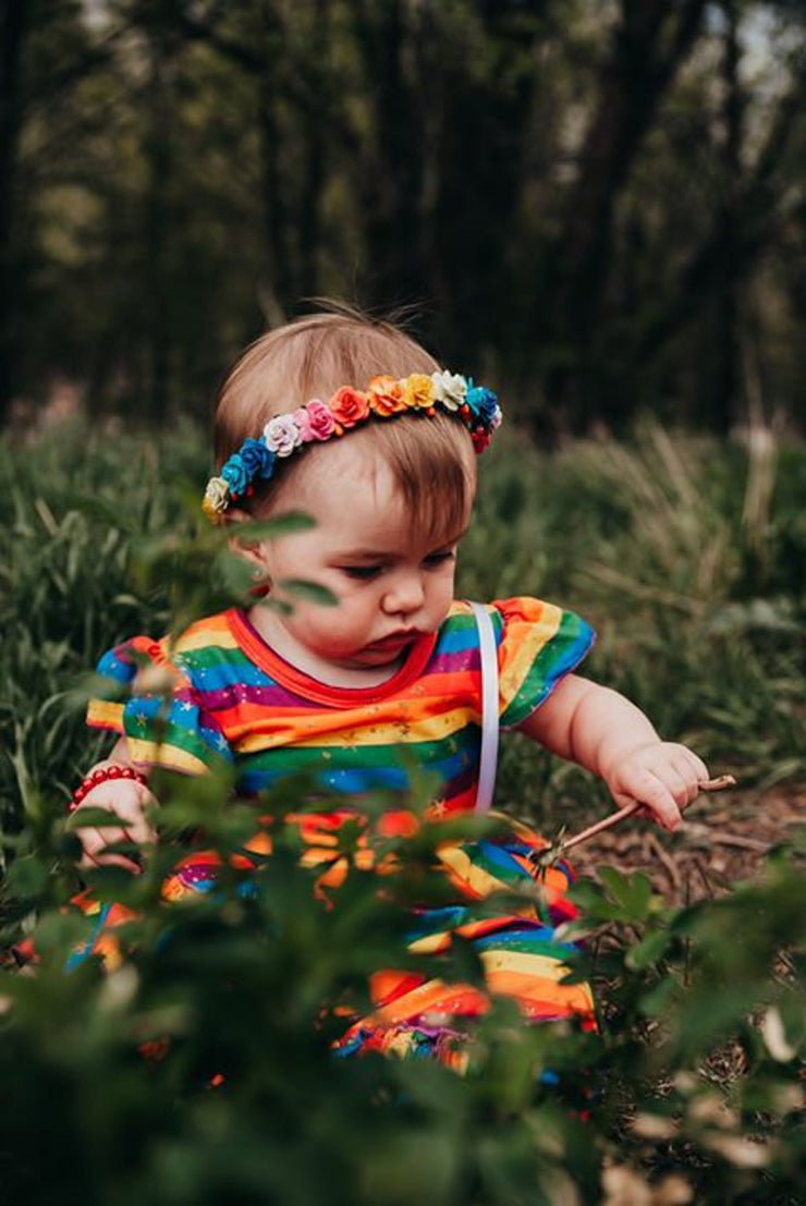 Handcrafted Rainbow Flower Crown
