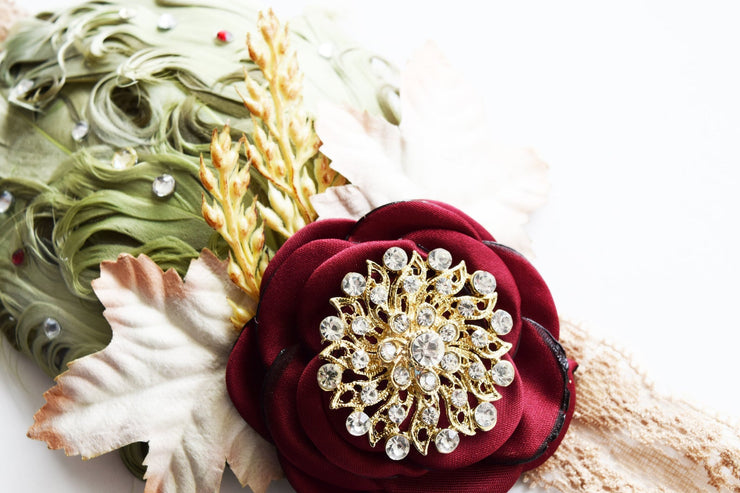 Handcrafted Fall Roaring 20s Feather Headband