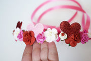 Handcrafted Glitter Heart Flower Crown