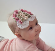 Handcrafted Muted Blush Rainbow Headband