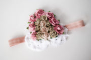 Handcrafted Muted Blush Rainbow Headband