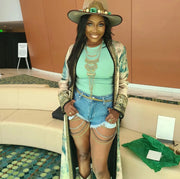 Handcrafted Emerald Green Gold and Cream Goddess Flower Crown