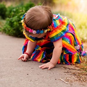 Handcrafted Rainbow Flower Crown