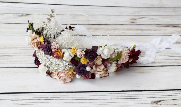 Handcrafted Romantic Vintage Flower Crown