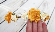 Handcrafted Honey and Cream Teardrop Crystal Flower Girl Crown