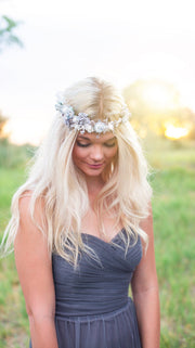 Handcrafted Snow Goddess Bridal Flower Crown