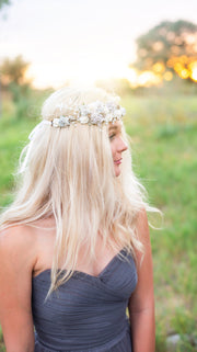 Handcrafted Snow Goddess Bridal Flower Crown