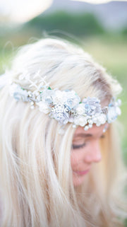 Handcrafted Snow Goddess Bridal Flower Crown