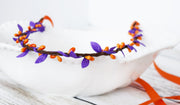 Handcrafted Orange and Purple Simple Crown