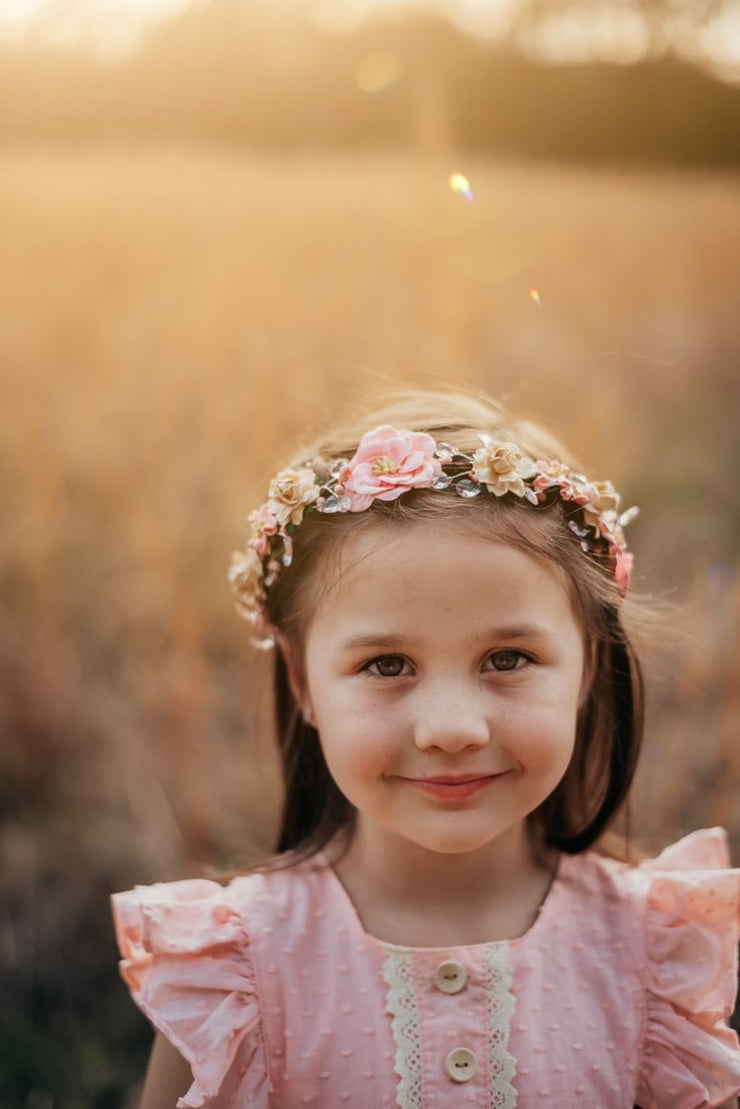 Handcrafted Pink Magnolia Emmy Flower Crown