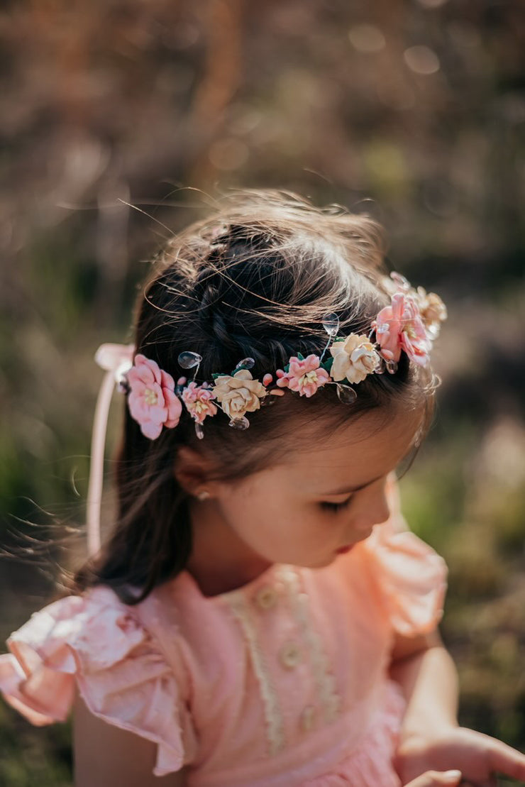 Handcrafted Pink Magnolia Emmy Flower Crown