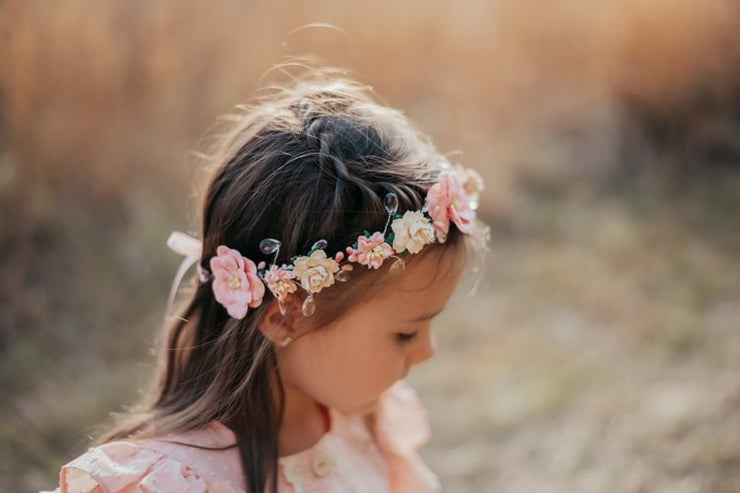 Handcrafted Pink Magnolia Emmy Flower Crown