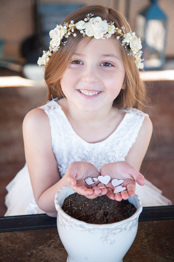Handcrafted Ivory Baby's Breath Pearl Flower Crown