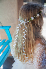 Handcrafted Simple White Rose Flower Crown