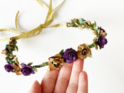 Handcrafted Small Mardi Gras Flower Crown