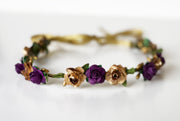 Handcrafted Small Mardi Gras Flower Crown